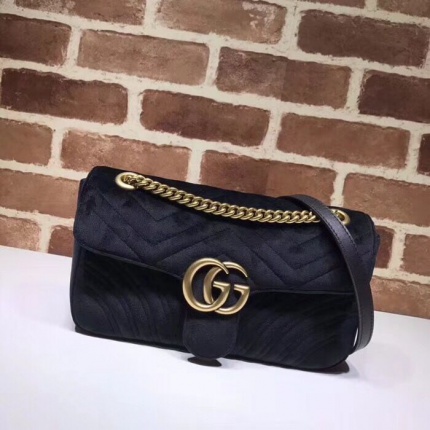 Gucci High quality Velvet shoulder Handbags in 108451