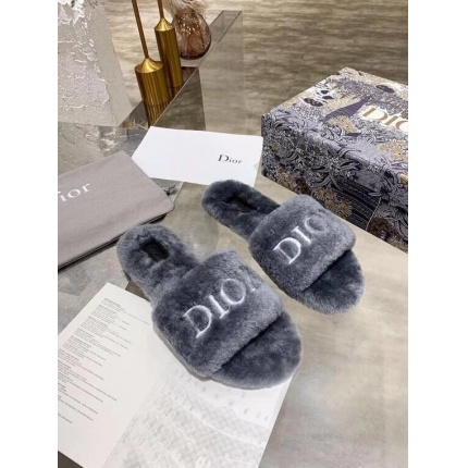 New Arrivals Dior Fur Slides For Women in 131485