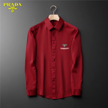 New Arrivals Prada Long Sleeve Shirts For Men in 149543