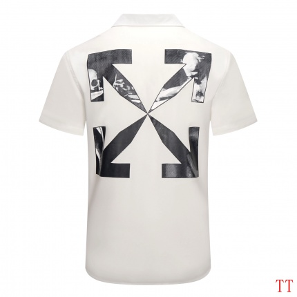 New Arrivals OFF White Short  Sleeved Shirts for Men in 156398