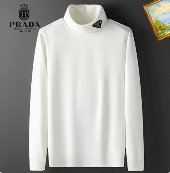 Cheap New Arrivals Prada High Collar T-Shirts For Men in 159870, $38 USD- [IB159870] - Replica Prade Long-Sleeved T-Shirts for Men