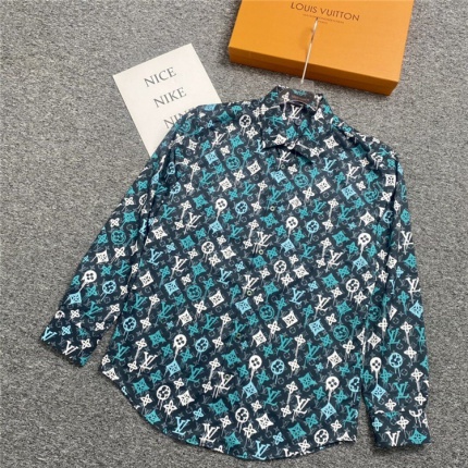 New Arrivals Louis Vuitton Long Sleeve Shirts For Men in 160041