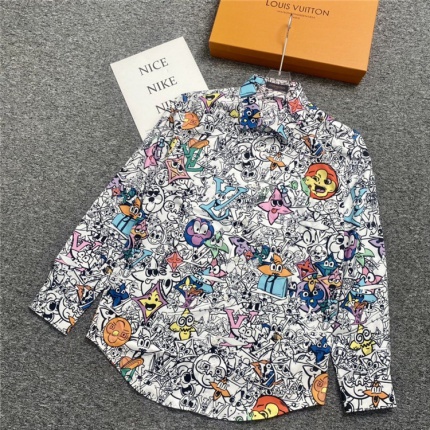 New Arrivals Louis Vuitton Long Sleeve Shirts For Men in 160042