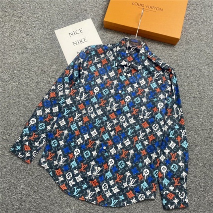 New Arrivals Louis Vuitton Long Sleeve Shirts For Men in 160043