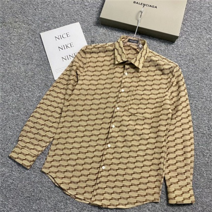 New Arrivals Balenciaga Long Sleeve Shirts For Men in 160048