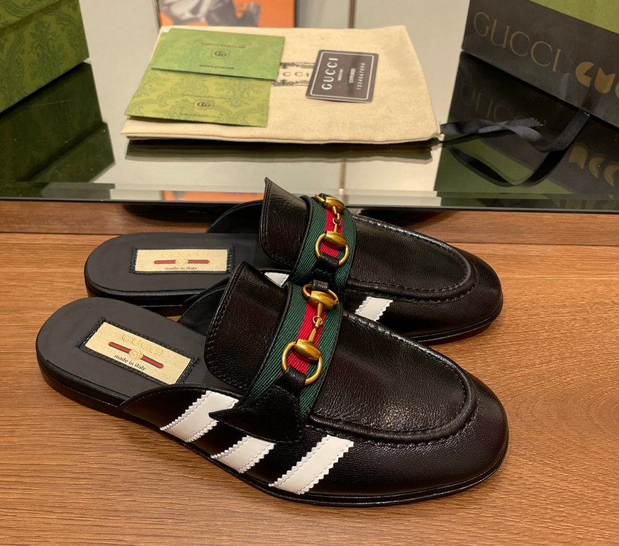Cheap New Arrivals Gucci x Adidas Loafers For Women in real leather in 160951, $90 USD- [IB160951] - Replica Gucci Loafers For Women