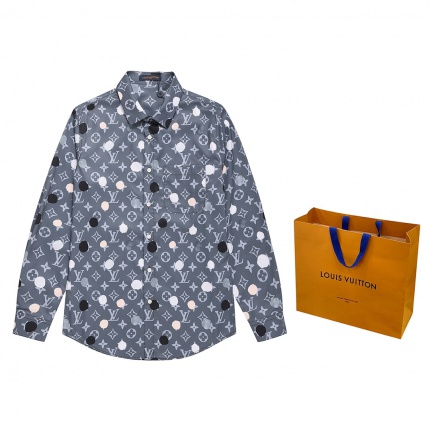 New Arrivals Louis Vuitton Long Sleeve Shirts For Men in 168009