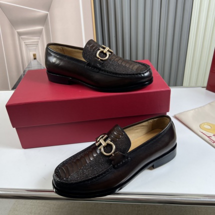 New Arrivals Ferragamo Real Leather Shoes For Men in 183670