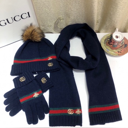 New Arrivals Gucci Winter Scarf  Gloves and Beanies a Set in 193317