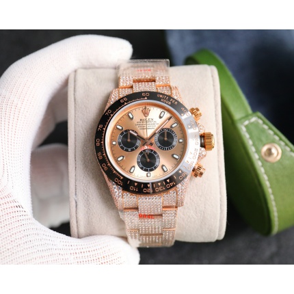 Rolex Cosmic chronograph Dattona full diamond Swarovski 7750 movement in 195089