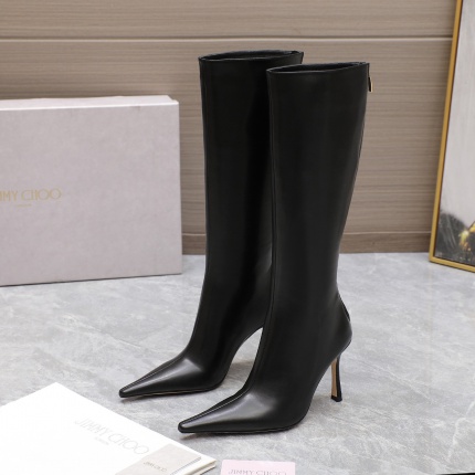 New Arrivals Jimmy Choo Leather Long Boots For Women in 199033