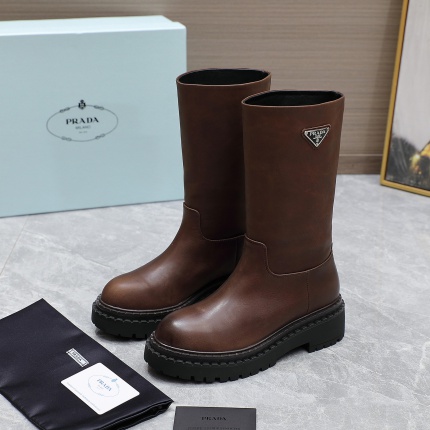 New Arrivals Prada Leather Long Boots For Women in 199043
