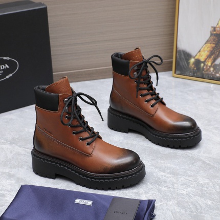 New Arrivals Prada Leather Boots For Women in 199049