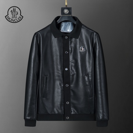 New Arrivals Moncler Leather Jackets For Men in 200771