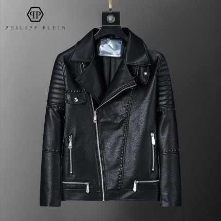New Arrivals Philipp Plein Leather Jackets For Men in 200773