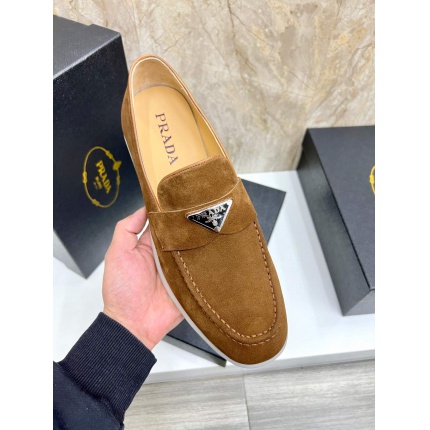 New Arrivals Prada Velvet Leather Shoes For Men in 201568