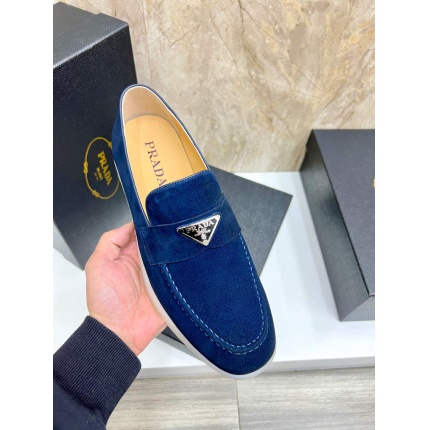 New Arrivals Prada Velvet Leather Shoes For Men in 201569