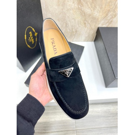 New Arrivals Prada Velvet Leather Shoes For Men in 201570