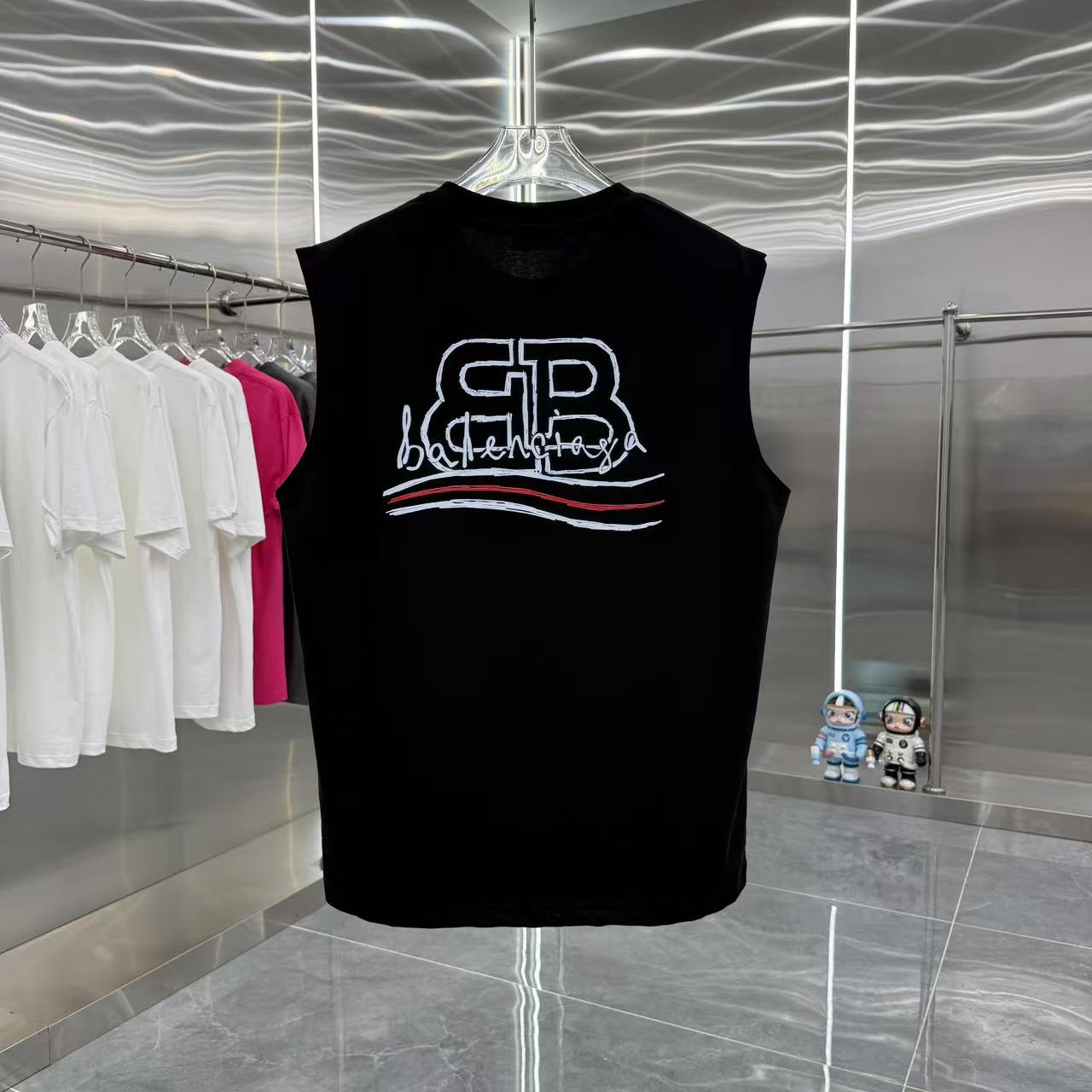 Cheap New Arrivals Balenciaga Tank Top For Men Balenciaga Vest For Men in 204762, $30 USD- [IB204762] - Replica Balenciaga T-shirts for Men