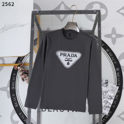 New Arrivals Prada Long Sleeve T-shirts For Men in 205478