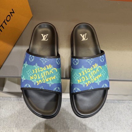 Cheap Louis Vuitton Slippers For Men in 208005, $55 USD- [IB208005] - Replica Louis Vuitton Slippers For Men