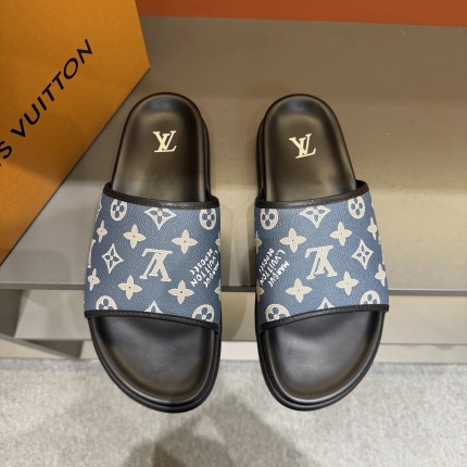 Cheap Louis Vuitton Slippers For Men in 208008, $55 USD- [IB208008] - Replica Louis Vuitton Slippers For Men