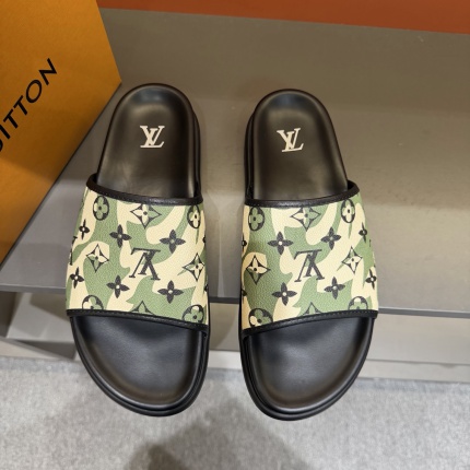 Cheap Louis Vuitton Slippers For Men in 208009, $55 USD- [IB208009] - Replica Louis Vuitton Slippers For Men