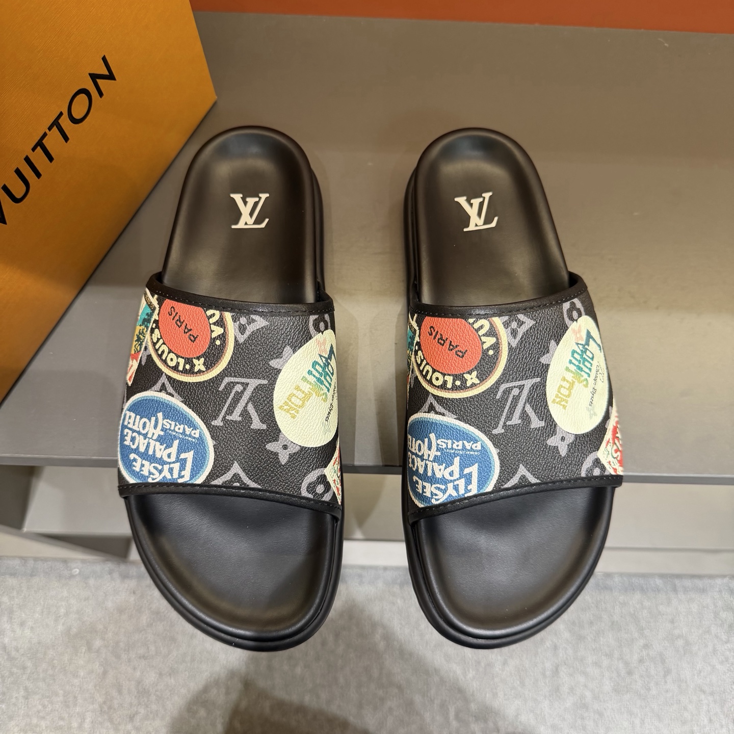 Cheap Louis Vuitton Slippers For Men in 208003, $55 USD- [IB208003] - Replica Louis Vuitton Slippers For Men