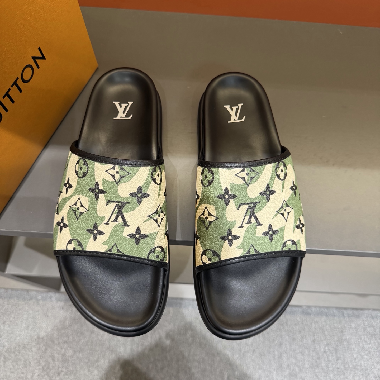 Cheap Louis Vuitton Slippers For Men in 208009, $55 USD- [IB208009] - Replica Louis Vuitton Slippers For Men