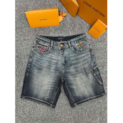 Cheap High quality Louis Vuitton Short Jeans For Men in 208799, $65 USD- [IB208799] - Replica Louis Vuitton Short Jeans For Men