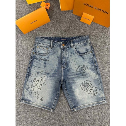 Cheap High quality Louis Vuitton Short Jeans For Men in 208800, $65 USD- [IB208800] - Replica Louis Vuitton Short Jeans For Men