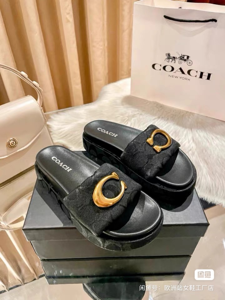 Cheap new Women Coach Slippers  size 35-41 in 208616, $60 USD- [IB208616] - Replica Coach Slippers