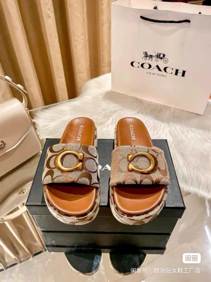 Cheap new Women Coach Slippers  size 35-41 in 208618, $60 USD- [IB208618] - Replica Coach Slippers
