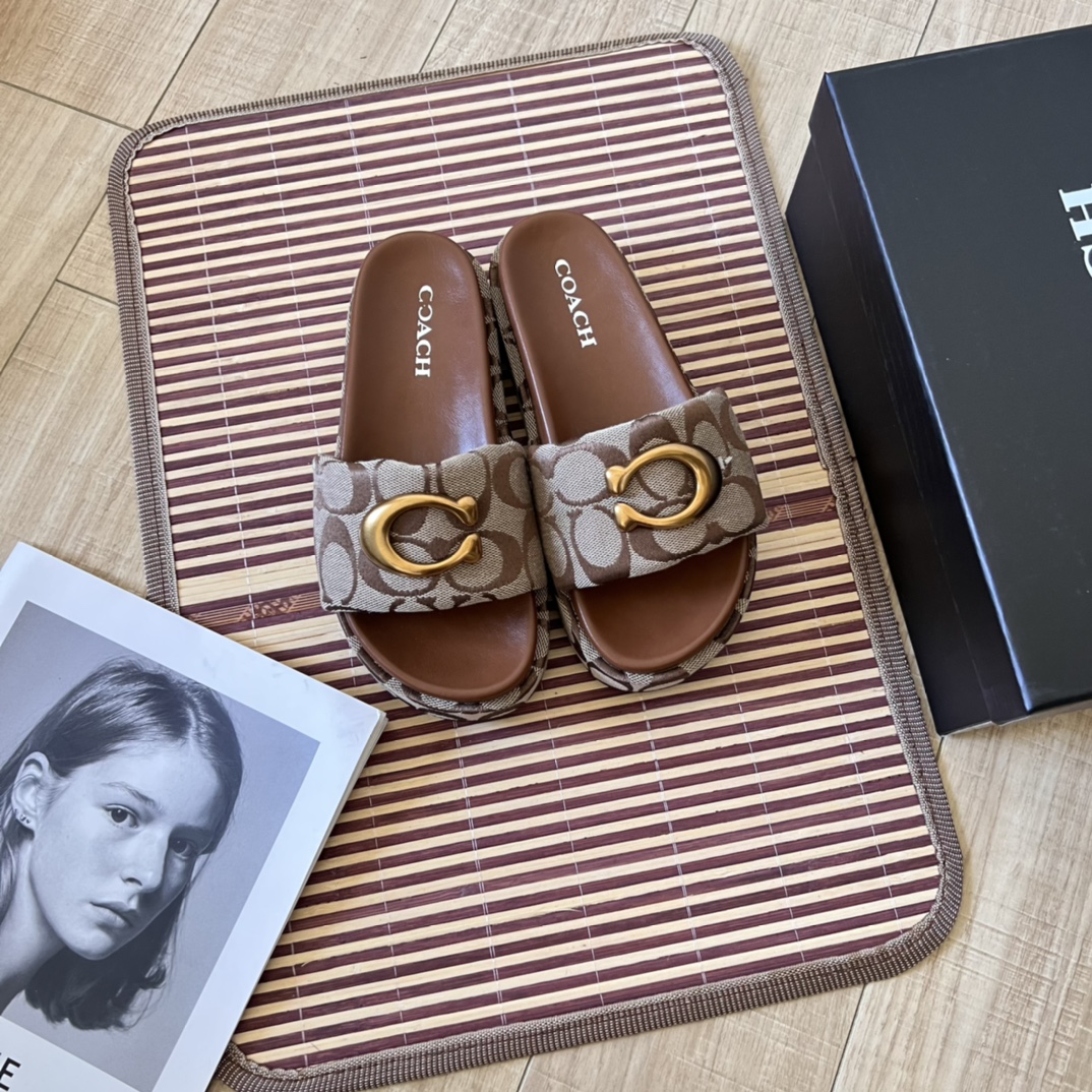 Cheap new Women Coach  size 35-40 in 208629, $45 USD- [IB208629] - Replica Coach Slippers
