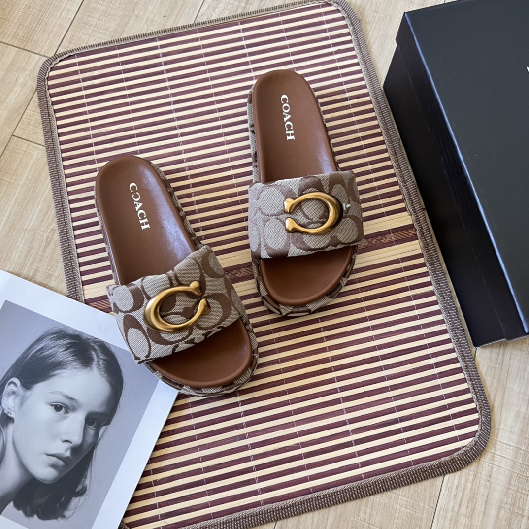 Cheap new Women Coach  size 35-40 in 208629, $45 USD- [IB208629] - Replica Coach Slippers