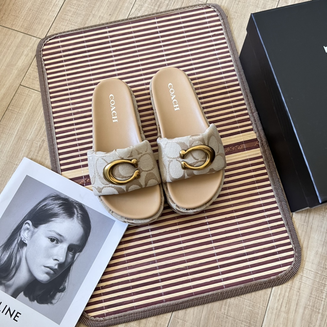 Cheap new Women Coach  size 35-40 in 208630, $45 USD- [IB208630] - Replica Coach Slippers