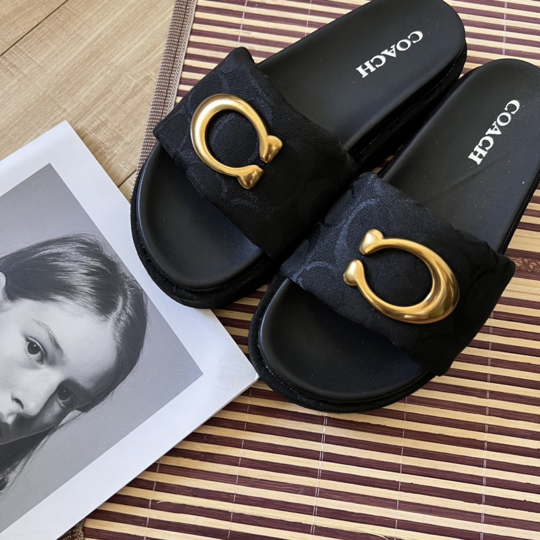 Cheap new Women Coach  size 35-40 in 208631, $45 USD- [IB208631] - Replica Coach Slippers