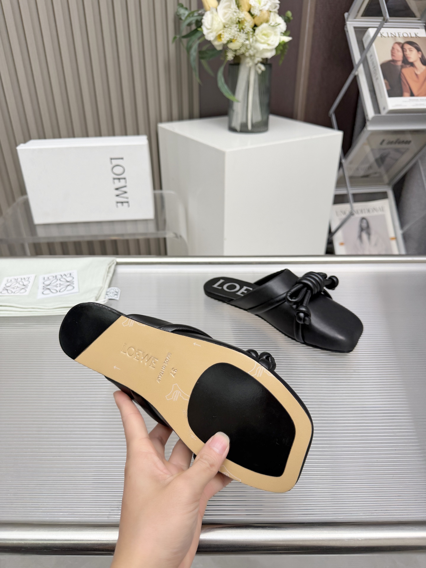 Cheap New Arrivals Loewe Slippers For Women Loewe Slides For Women in 208698, $65 USD- [IB208698] - Replica Loewe Slippers