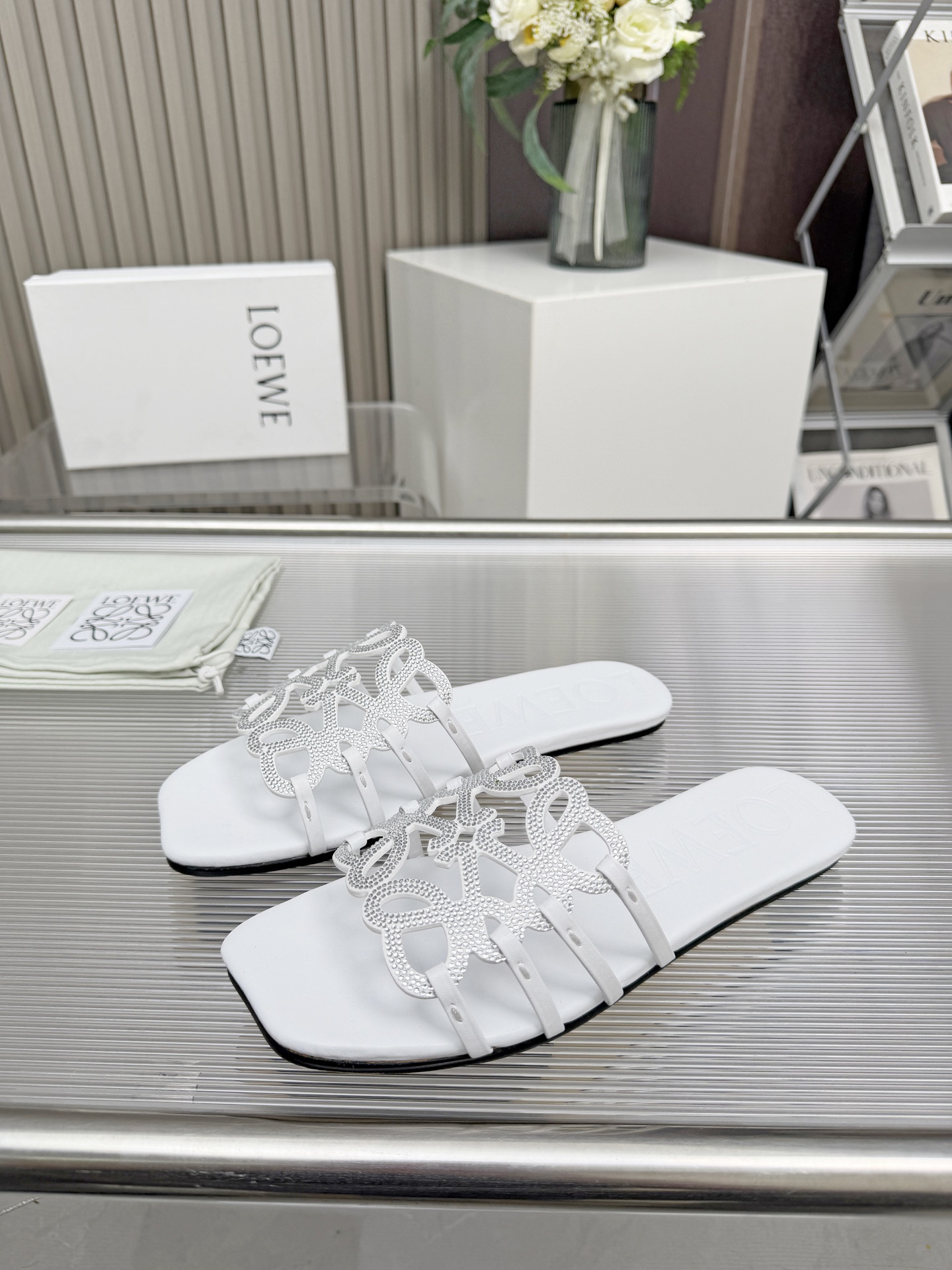 Cheap New Arrivals Loewe Slippers For Women Loewe Slides For Women in 208713, $60 USD- [IB208713] - Replica Loewe Slippers