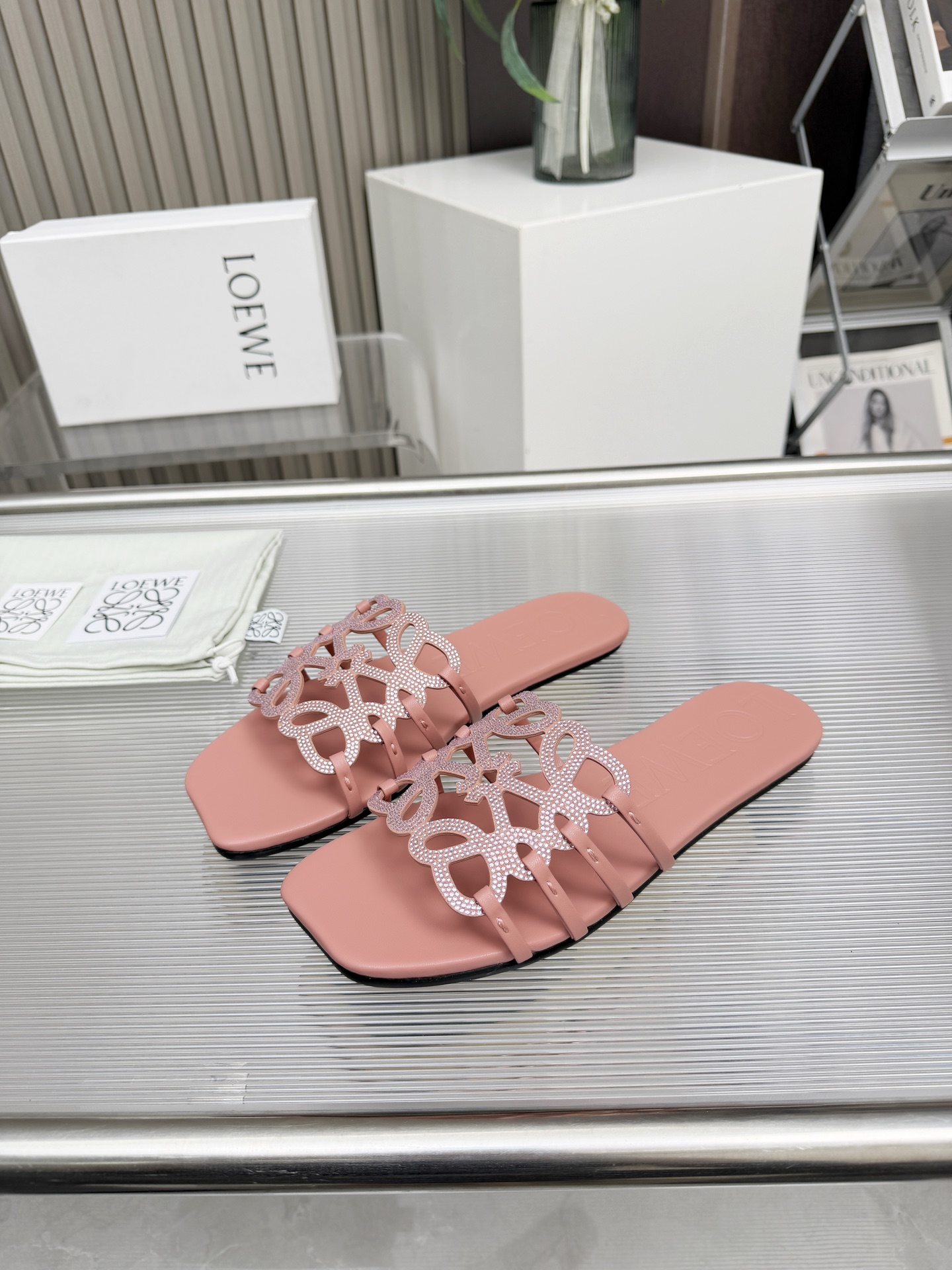 Cheap New Arrivals Loewe Slippers For Women Loewe Slides For Women in 208714, $60 USD- [IB208714] - Replica Loewe Slippers