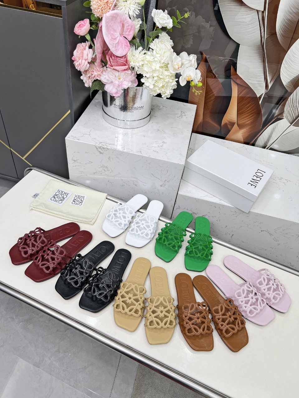 Cheap New Arrivals Loewe Slippers For Women Loewe Slides For Women in 208717, $60 USD- [IB208717] - Replica Loewe Slippers