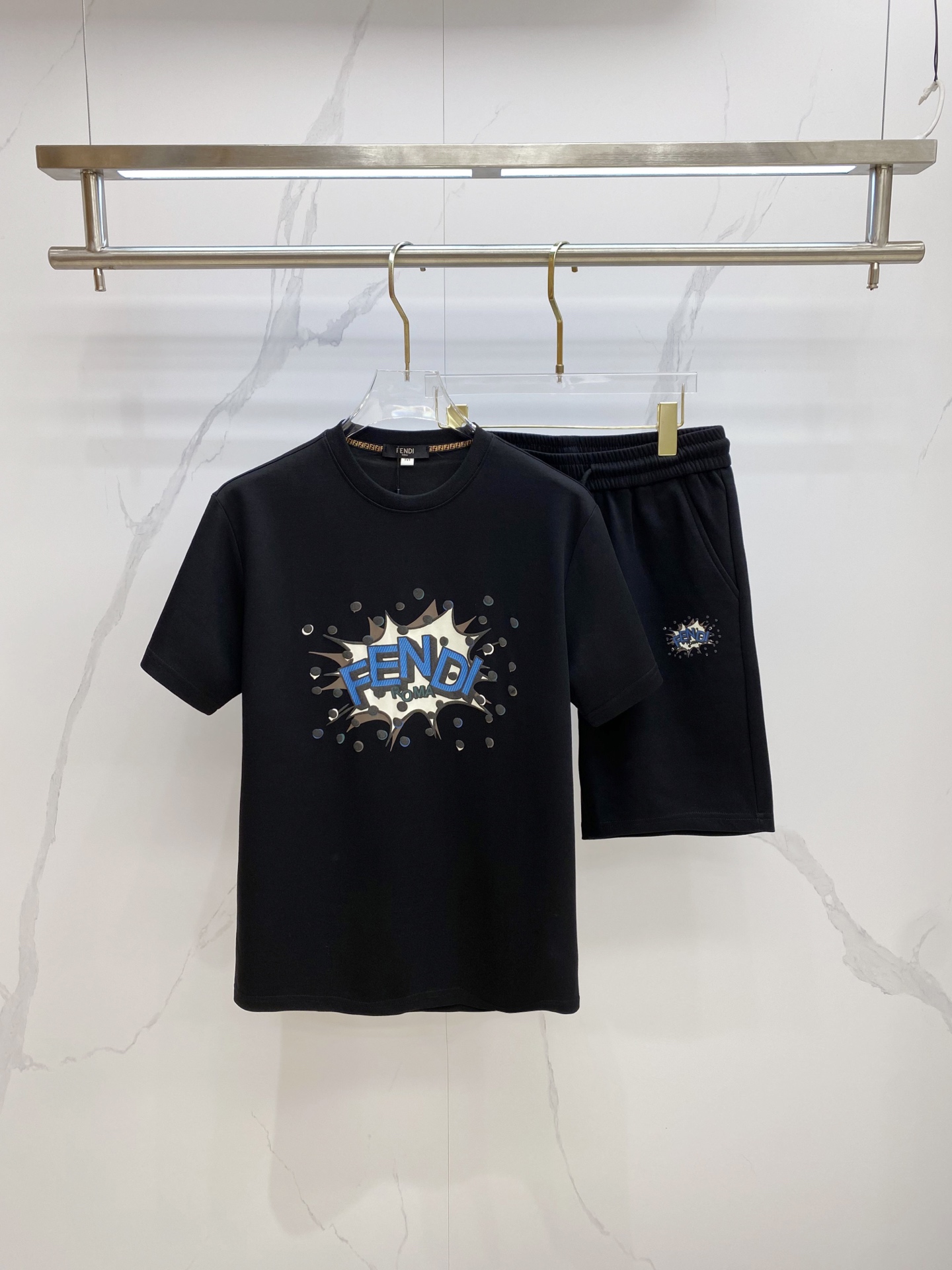 Cheap New Arrivals Fendi Short Tracksuits For Men in 208754, $55 USD- [IB208754] - Replica Fendi Short Tracksuits