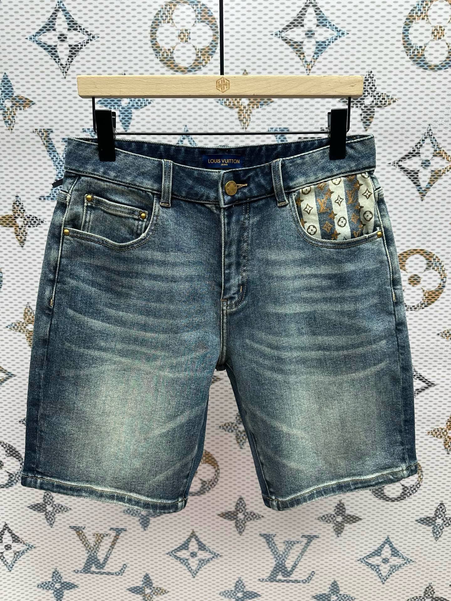 Cheap High quality Louis Vuitton Short Jeans For Men in 208801, $65 USD- [IB208801] - Replica Louis Vuitton Short Jeans For Men