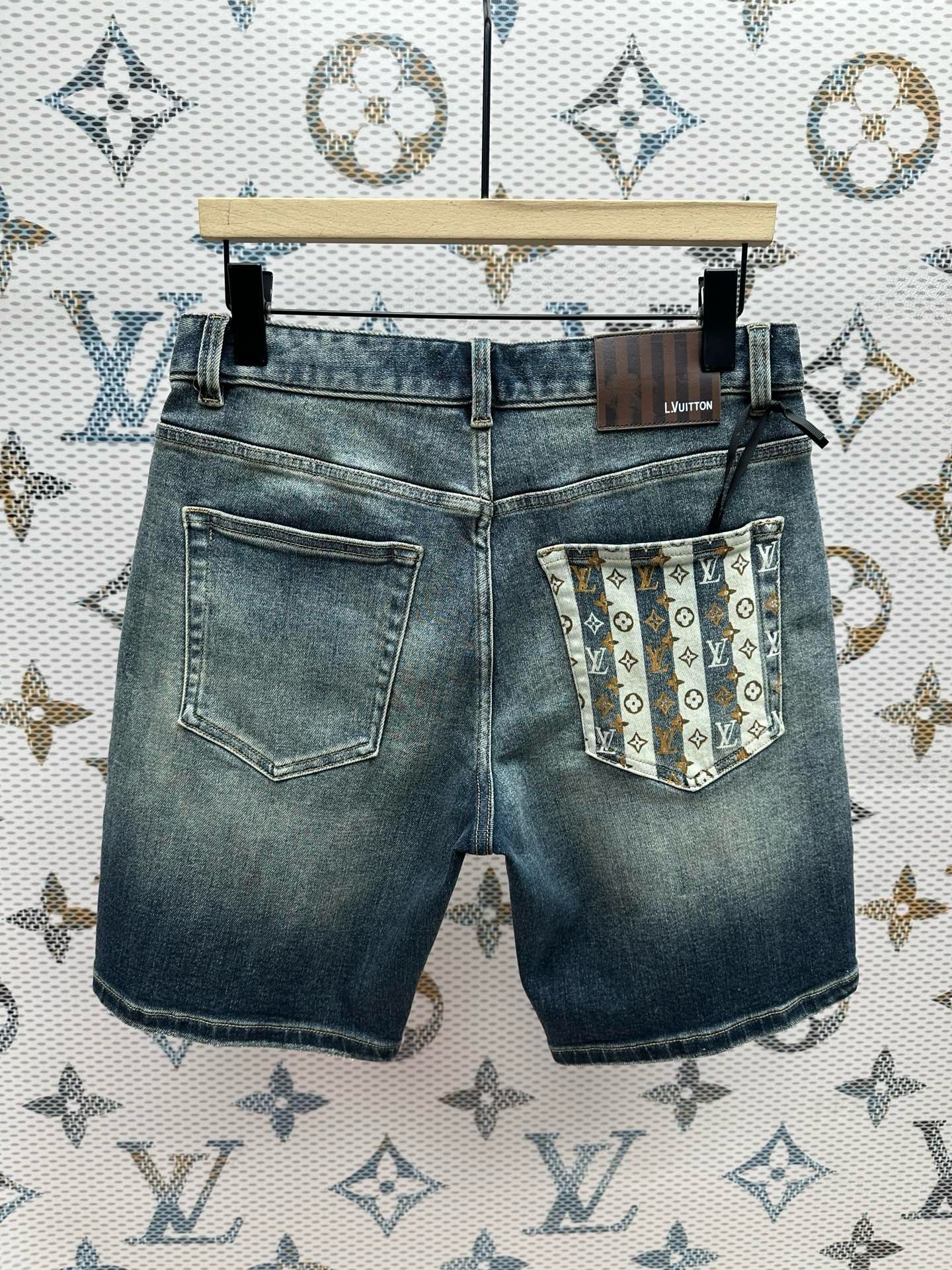 Cheap High quality Louis Vuitton Short Jeans For Men in 208801, $65 USD- [IB208801] - Replica Louis Vuitton Short Jeans For Men