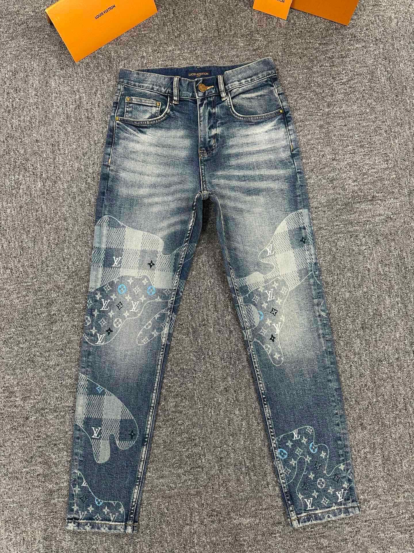Cheap High quality Louis Vuitton Jeans For Men in 208806, $75 USD- [IB208806] - Replica Louis Vuitton Jeans for Men