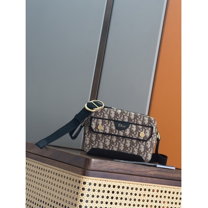 Cheap New Dior AAA-level men's zipper messenger bag in 212061, $110 USD- [IB212061] - Replica Dior AAA quality Bags For Men