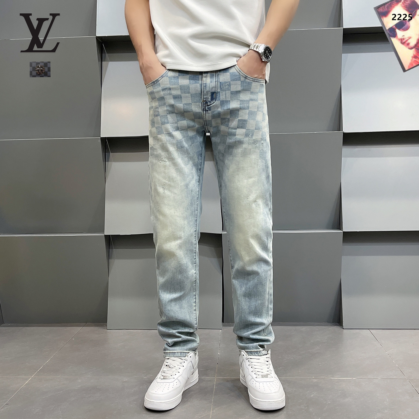 Cheap Louis Vuitton Jeans for Men in 208971, $50 USD- [IB208971] - Replica Louis Vuitton Jeans for Men