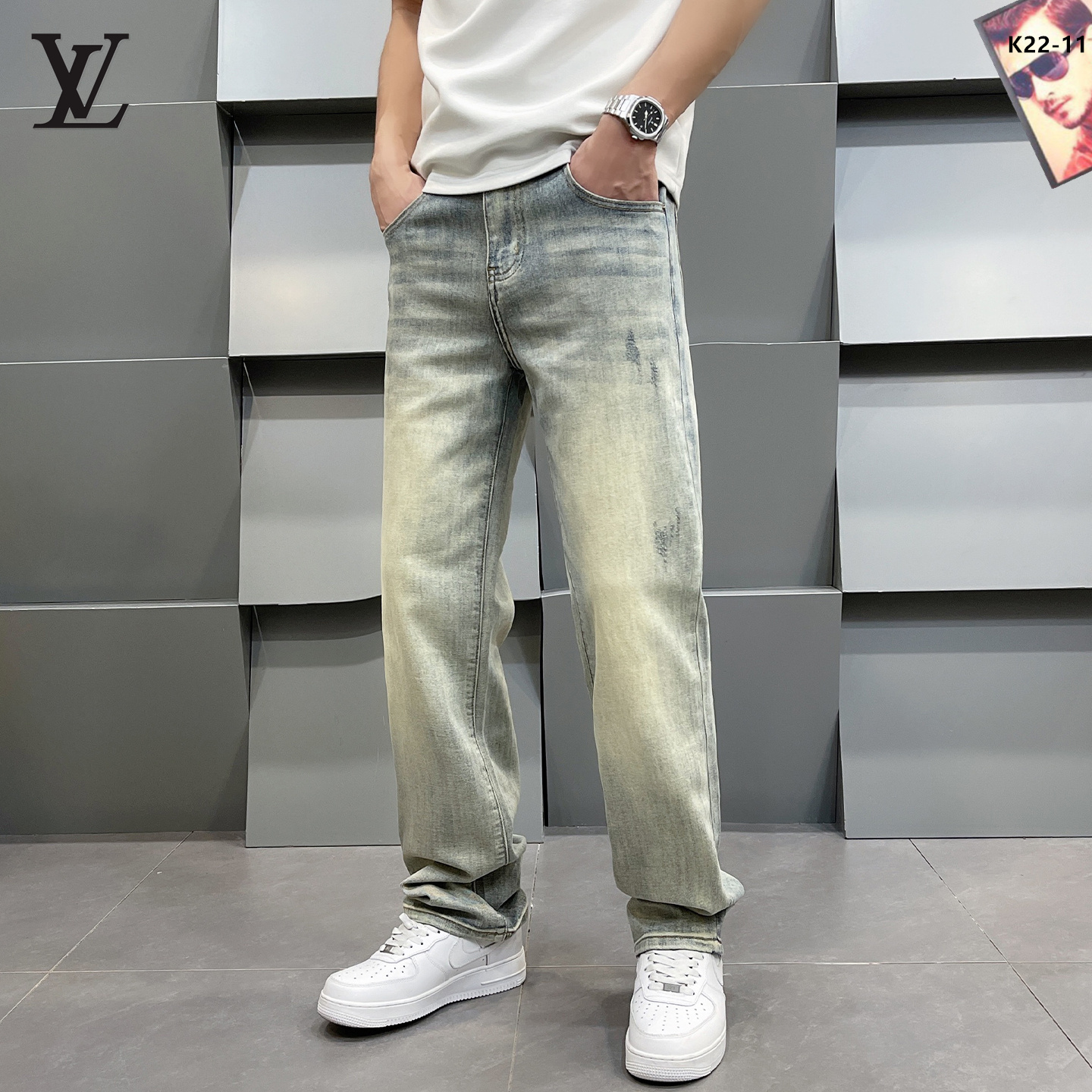 Cheap Louis Vuitton Jeans for Men in 208973, $50 USD- [IB208973] - Replica Louis Vuitton Jeans for Men