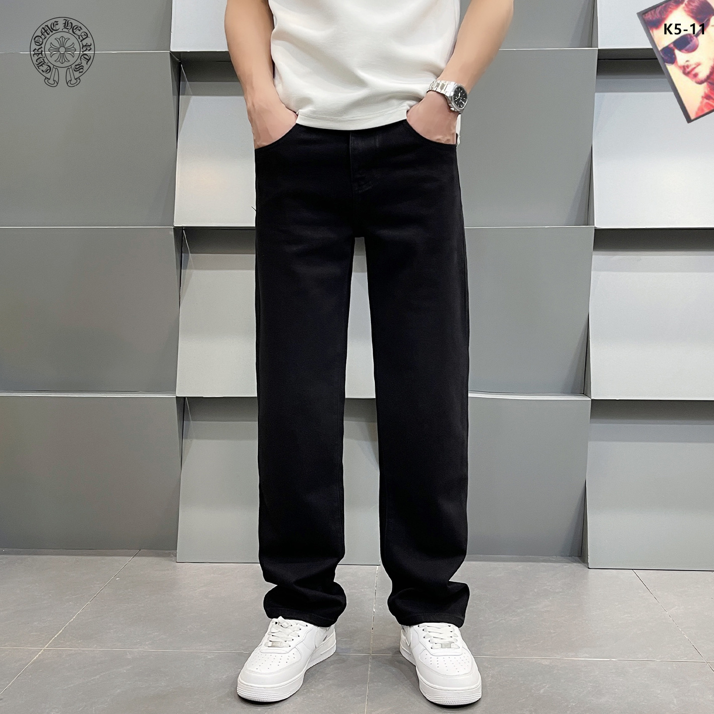 Cheap Chrome Hearts Jeans in 208974, $50 USD- [IB208974] - Replica Chrome Hearts Jeans