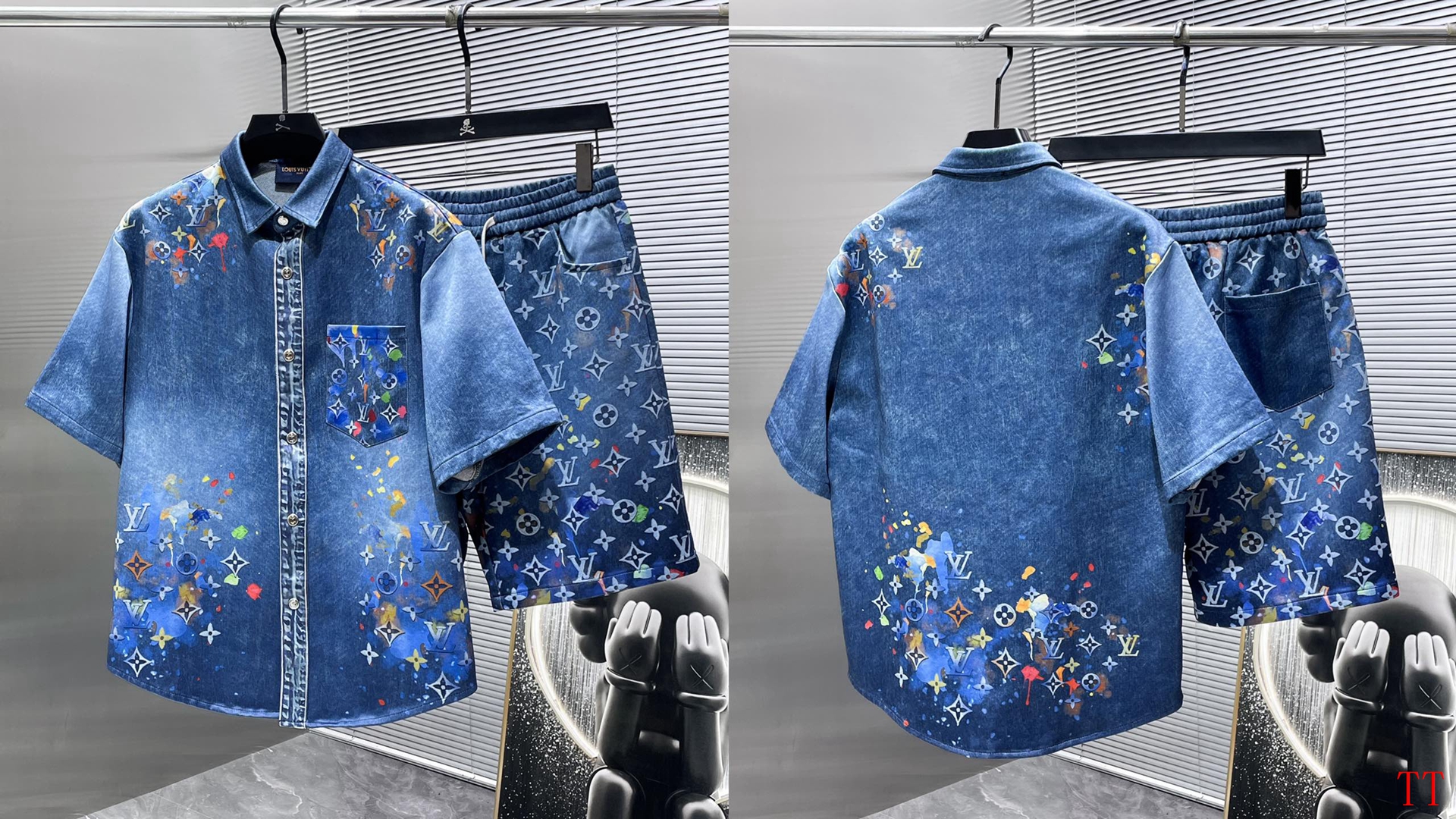 Cheap Louis Vuitton Short Tracksuits For Men in 209763, $55 USD- [IB209763] - Replica Louis Vuitton Short Tracksuits For Men